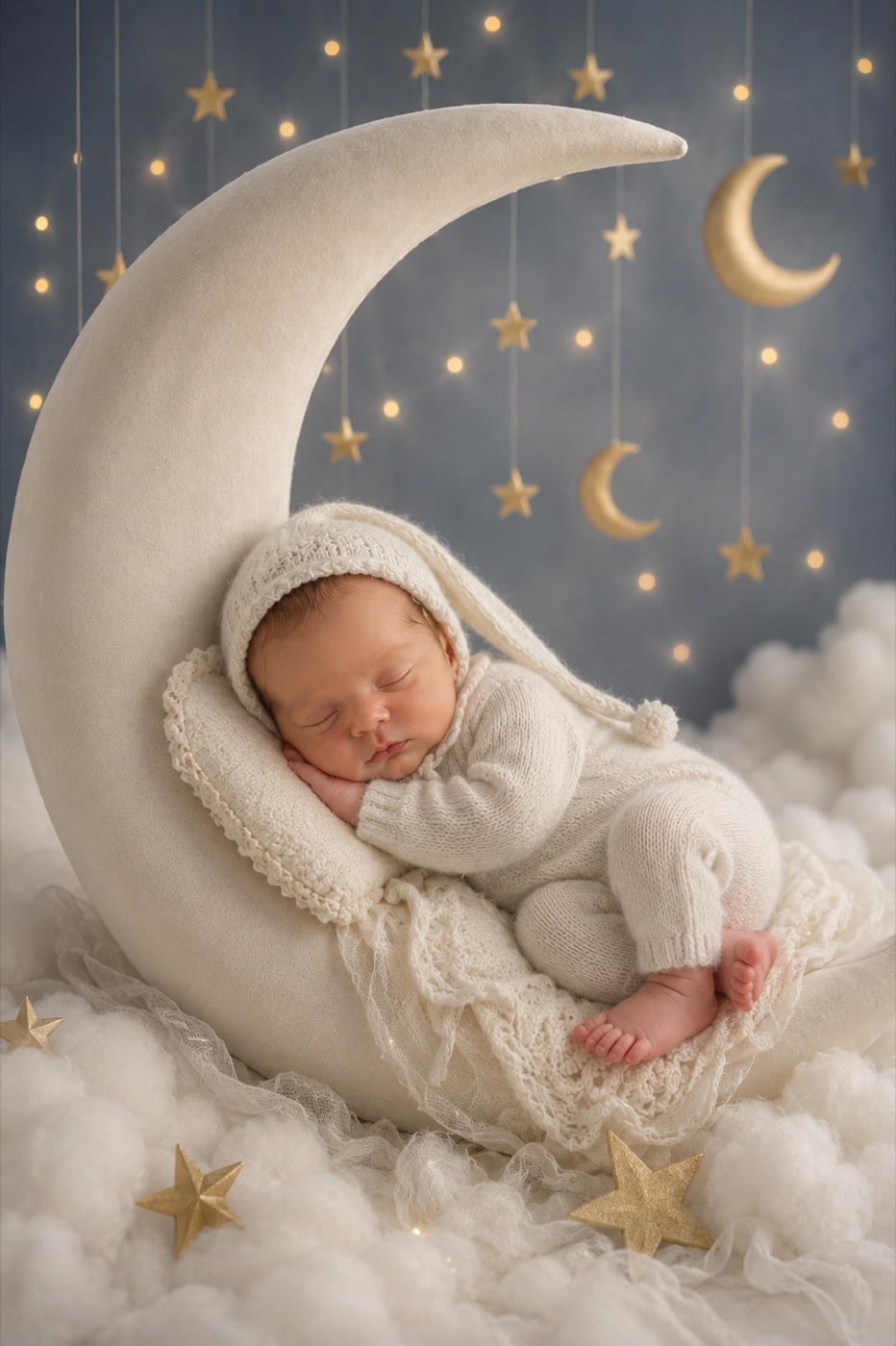 Coleção Dreamland — ensaio newborn Fine Art etéreo